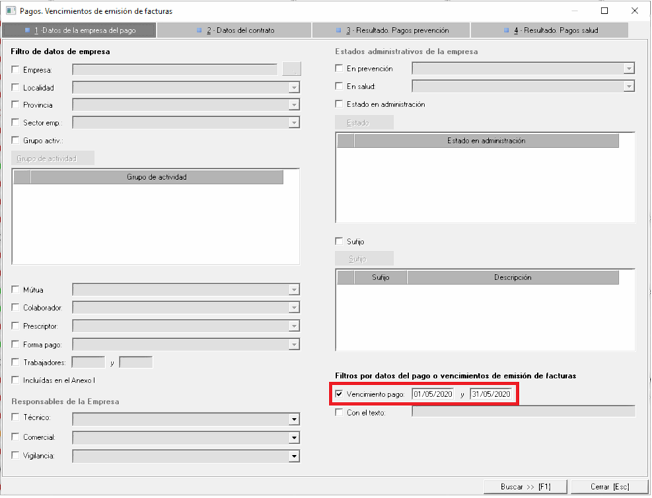 Buscador vencimiento de facturas