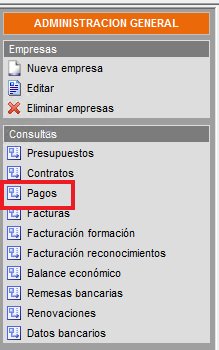 menú administración